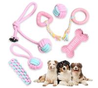 Vlecexs 7 Pièces Chien Mâcher Jouet Cordage Set Chiot Moyen Grand Chien Déchirure Résistant Dents Nettoyage Jouet Anti Vandalisme Entraînement Interactif