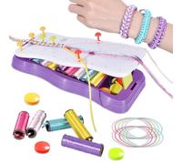 Vlecexs Bracelets Amitié Set Ensemble Tressage Artisanal DIY Cordes Colorées Perles Outils Tissage Kit Fabrication Bracelets Activité Familiale Jeu Éducatif Développement Sensoriel Enfants 7-14 Ans