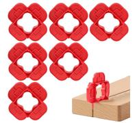Vlecexs Entretoises pour Lames de Terrasse, 6 Pièces d'entretoises pour Joints de Terrasse, Entretoises de Pont avec 4 épaisseurs, pour Pelouse Garage Jardin Cour Cave Balcon Parc Abri de Jardin,Rouge