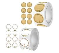 Vlecexs Etiquettes Autocollantes, 1000 Pcs Étiquettes Confiture, 2.5 cm Rond Étiqueteuse Autocollante, Pour Confiture Épices Bocaux Enveloppes Sacs Cadeaux Personnalisé DIY Stickers