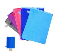 Vlecexs Gants de Toilette en Microfibre, 15 X 20cm, 5 Gants de Nettoyage du Visage Doux, Chiffon de Bain en Microfibre en Toison de Corail, Serviette de Visage, Gants Démaquillants Réutilisables