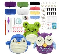 Vlecexs Kit de Crochet pour Débutants, Kit Crochet Debutant Complet Animaux, Kit Tricot Debutant Adulte avec Instructions et Tutoriels Vidéo Cadeaux pour Enfants Adultes Debutant Apprendre à Crocheter