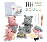 Vlecexs Kit de Crochet pour Débutants, Kit Crochet Debutant Complet Animaux, Kit Tricot Debutant Adulte avec Instructions et Tutoriels Vidéo Cadeaux pour Enfants Adultes Debutant Apprendre à Crocheter