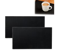 Vlecexs Lot de 2 Tapis de Service de Bar, pub, Tapis de Service en Caoutchouc antidérapant, Tapis de séchage pour Verre, comptoir, café, Whisky, Cocktail, Cuisine, Bar, Restaurant (30x20 cm)