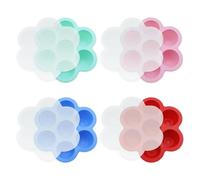 Vlecexs Moule pour Purée Bébé Silicone, Boîte de Conservation des Aliments pour Bébés vec Couvercle Hermétique, 4 Pièces Plateaux de Congélation pour Aliments pour Glaçons Bonbons et Chocolats