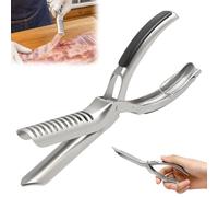 Vlecexs Outil de Retrait de Membrane de Côtes, Outil de Préparation de Côtes de Barbecue, Outil de Retrait de Membrane de Côtes en Acier Inoxydable, Accessoires de Gril pour Cuisine, Barbecue, Camping