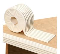 Vlecexs Protection Coin de Table Bébé, Protection des Bords pour Meubles, 200cm x 80mm x 8mm W-Forme Universel Rouleau en Mousse, Protections Angle Table Bebe, Kit de Sécurité pour Bébé Enfants, Beige