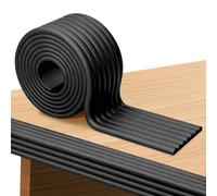 Vlecexs Protection Coin de Table Bébé, Protection des Bords pour Meubles, 200cm x 80mm x 8mm W-Forme Universel Rouleau en Mousse, Protections Angle Table Bebe, Kit de Sécurité pour Bébé Enfants, Noir
