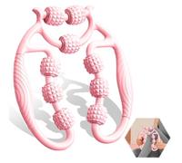 Vlecexs Rouleau de Massage, Masseur Anti Cellulite 360°, Rouleau Cellulite Massage avec 9 Roues, Rouleau de Massage Musculaire des Jambes, pour Les Cuisses Rouleau en Mousse, Soulage la Fatigue, Rose