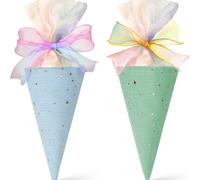 Vlecexs Sac Gâteau Sucre Surprise Frère Sœur Admission Rentrée Scolaire Célébration Cadeau Pack Bow Cérémoniel Enfants Ecole 2 Pièces Bleu+Vert