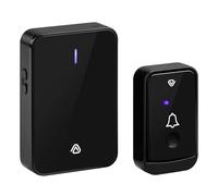 Vlectro Sonnette WiFi Sans Fil Extérieur Étanche - Sonnette Sans Fil Longue Portée Solaire avec 1 Récepteur, Volume Réglable Extra Fort et Installation Facile - Sonnette Sans Fil Étanche - (1, Noir)