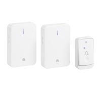 Vlectro Sonnette WiFi Sans Fil Extérieur Étanche - Sonnette Sans Fil Longue Portée Solaire avec 2 Récepteurs, Volume Réglable Extra Fort et Installation Facile - Sonnette Sans Fil Étanche - (2, Blanc)