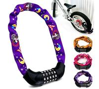 VLEDARLING Antivol Vélo Enfant à Combinaison de Chiffres, Chaîne Antivol à Combinaison, 70 cm, Coloré et sans Clé, Robuste