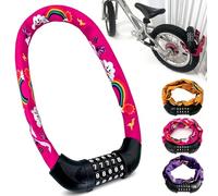 VLEDARLING Antivol Vélo Enfant à Combinaison de Chiffres, Chaîne Antivol à Combinaison(70 cm) Coloré et sans Clé, Robuste