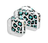 Vleopard Spots Lot de 2 trousses de toilette transparentes pour homme, approuvées par la TSA et résistantes à l'eau, conformes aux normes de l'aéroport et des compagnies aériennes