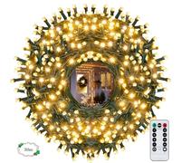 Vleuexe Guirlande Lumineuse 30M, 300 LEDBlanc Chaud Sapin de Noël 8 Modes de Minuterie Étanche Decoration Noel Exterieur et Interieur IP44 Fête Mariage Arbre Christmas,Nouvel An,Terrasse Fil Vert