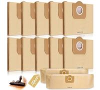 Vleuexe Lot de 12 Sacs Aspirateur pour Karcher 6.959-130.0,Sacs en Papier Filtre Poussière Papier pour Karcher WD3 MV3 WD3P A2201/2204/2504/2554/2251/2604 Aspirateur Premium Sacs d'aspirateur