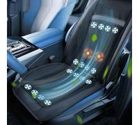 VLFLG Housse de refroidissement d'été pour siège avant de voiture, 16 ventilateurs, coussin rafraîchissant pour siège de voiture 2 en 1 avec fonction massage, refroidisseur ventilé et respirant 12 V