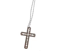 VlHpnpe Artisanal Meet Chain Nervous Drill Plan Verre Polyacrylate Charm pour une mode unique et la culture Yabia encouragée Streetwear Addons Crucifix Collier pendentif, One Size, Comme décrit, Comme