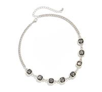 VlHpnpe Bijoux de chaîne de diamants noirs carrés modernes avec collier de mode de soirée de bureau approprié