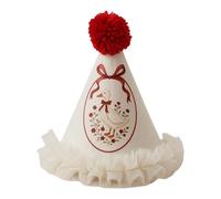 VlHpnpe Chapeau de fête en dentelle délicate avec élastique et boule pour fête non tissée