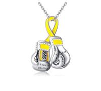 VlHpnpe Collier à breloques en forme de gant de boxe féminin - Symbole de puissance et de force - Chaîne de cou pour le sport ou les tenues - Collier de sensibilisation du sein, One Size, Comme décrit