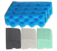 VlHpnpe Coussinets de Rechange en Mousse d ' Aquarium pour systèmes de | Ensemble de médias de 40 pièces avec blocs bleus et inserts plats pour l ' entretien, l ' entretien de l ' aquarium,
