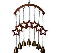 VlHpnpe Décoration occidentale en forme de cœur - Étoile à cinq branches - À suspendre - Décoration en métal résistante aux intempéries et au vent