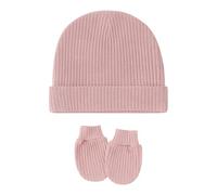 VlHpnpe Ensemble Bonnets et Mitaines en Coton Hiver, Coral, D
