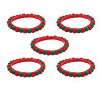 VlHpnpe Lot de 5 colliers pour animaux de compagnie avec pompons colorés réglables pour chats, colliers pour chien, pour festival, fête d'anniversaire, festival