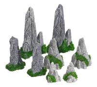 VlHpnpe Lot de 8 rocailles artificielles miniatures pour jardins et bureaux et intérieur / extérieur - Décoration de montagne miniature en résine