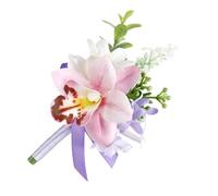 VlHpnpe Pin's à fleurs et poignet de mariée - Boutonnière élégante et accessoire de corsage pour fête de mariage