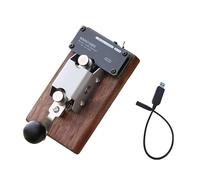 VlHpnpe Télégraphe à pagaies rétro, Blackwalnut Base Computer Practice VE entraînement manuelle Morse, comprenant des pieds en caoutchouc et une poignée ergonomique