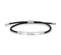 VLIEGEN Be Kind of a B Tube Bracelet réglable en acier inoxydable fait à la main gravé à la main pour femme à ma fille/meilleure amie, 42cm, Acier inoxydable, Pas de gemme