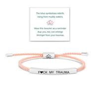 VLIEGEN Be Kind of a B Tube Bracelet réglable en acier inoxydable fait à la main gravé à la main pour femme à ma fille/meilleure amie, 42cm, Acier inoxydable, Pas de gemme