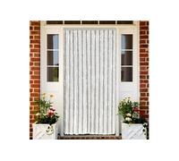 vidaXL Rideau anti-mouches Chenille Gris clair et blanc 100 x 230 cm