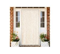 vidaXL Rideau anti-mouches en chenille Beige et Blanc 90x200 cm