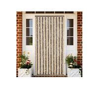 Vliegengordijn 90x200 cm chenille donkerbruin en beige377355