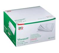 Vliwasoft Compresses stériles en non-tissé 4 couches 50 x 5 (5 x 5 cm)