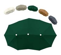 VLKLPZAHAK Auvent De Parasol Double 460cm Grand Modèle, Housse De Rechange pour Parasol De Terrasse Tissu De Rechange, Anti-UV/Imperméable(Green)