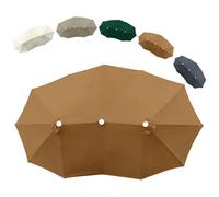 VLKLPZAHAK Auvent De Parasol Double 460cm Grand Modèle, Housse De Rechange pour Parasol De Terrasse Tissu De Rechange, Anti-UV/Imperméable(Khaki)