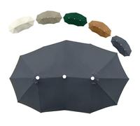 VLKLPZAHAK Auvent De Parasol Double 460cm Grand Modèle, Housse De Rechange pour Parasol De Terrasse Tissu De Rechange, Anti-UV/Imperméable(Dark Grey)
