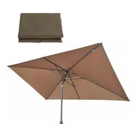 VLKLPZAHAK Auvent De Rechange Rectangulaire À 6 Baleines pour Parasol Déporté 3X2M, Toile De Remplacement Parasol De Jardin Tissu De Rechange Anti-Ultraviolet(Brown)