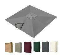 VLKLPZAHAK Auvent De Remplacement pour Parasol Déporté Carré De 3 M, Toile De Rechange pour Parasol De Jardin Extérieur, Housse De Rechange 8 Baleines Protection UV(Grey,3x3m (9.8x9.8ft))
