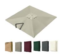 VLKLPZAHAK Auvent De Remplacement pour Parasol Déporté Carré De 3 M, Toile De Rechange pour Parasol De Jardin Extérieur, Housse De Rechange 8 Baleines Protection UV(Light Grey,3x3m (9.8x9.8ft))