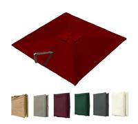 VLKLPZAHAK Auvent De Remplacement pour Parasol Déporté Carré De 3 M, Toile De Rechange pour Parasol De Jardin Extérieur, Housse De Rechange 8 Baleines Protection UV(Burgundy,3x3m (9.8x9.8ft))
