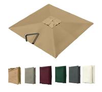 VLKLPZAHAK Auvent De Remplacement pour Parasol Déporté Carré De 3 M, Toile De Rechange pour Parasol De Jardin Extérieur, Housse De Rechange 8 Baleines Protection UV(Khaki,3x3m (9.8x9.8ft))