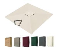 VLKLPZAHAK Auvent De Remplacement pour Parasol Déporté Carré De 3 M, Toile De Rechange pour Parasol De Jardin Extérieur, Housse De Rechange 8 Baleines Protection UV(Beige,3x3m (9.8x9.8ft))