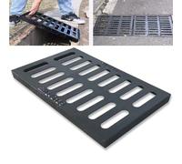 VLKLPZAHAK Grille De Drainage 50x20 50x25 50x30cm Grille Caniveau En Fonte Pour Tranchée, Couvercle De Drain Extérieur Pour Trottoir, Clôture, Sol En Béton(50x25cm-20x10in)