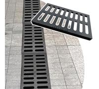 VLKLPZAHAK Grille De Drainage En Fonte 50x30cm Couvercle De Drain Extérieur, Grille D'égout Plate Robuste, Couvercles De Drain De Tranchée Pour Gouttière D'allée(50x25cm-20x10in)